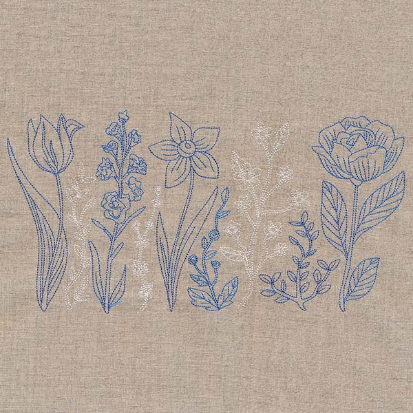 Delicate Folk Art Botanical Border (Vintage) - Image 5
