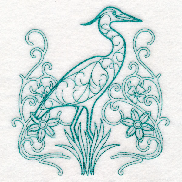 Delicate Heron Doodle (Vintage) - Image 2