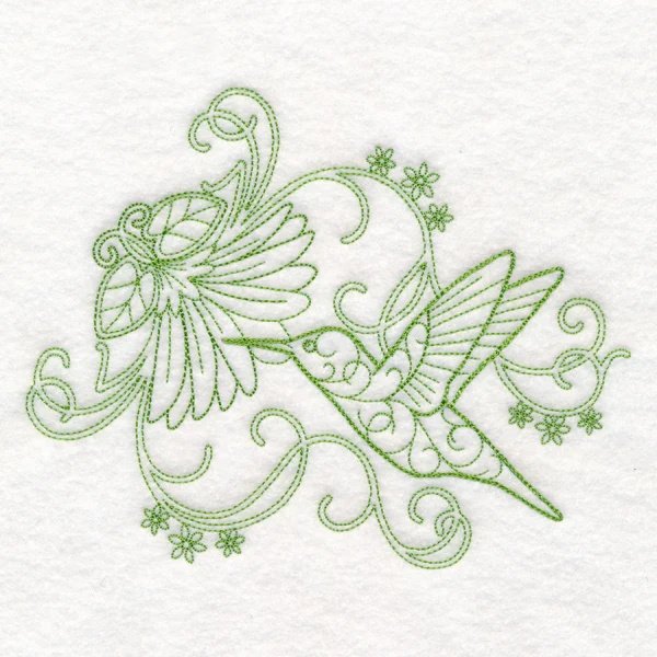 Delicate Hummingbird Doodle (Vintage) - Image 2