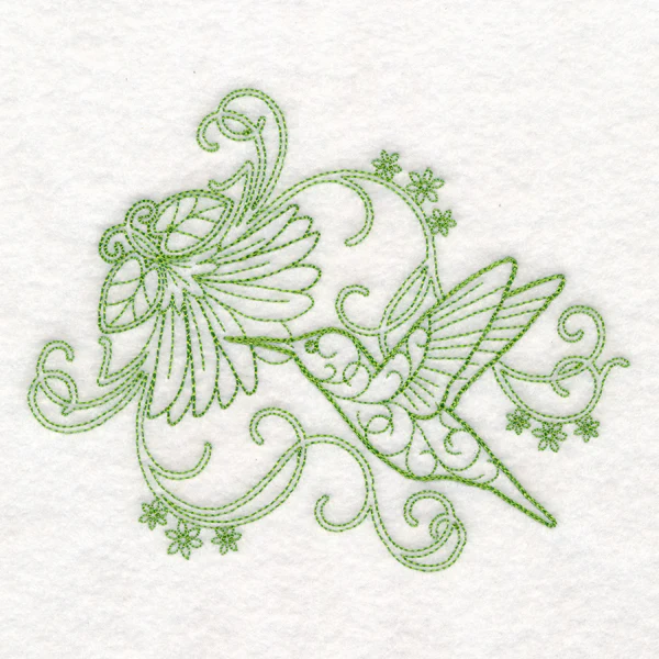 Delicate Hummingbird Doodle (Vintage) - Image 3