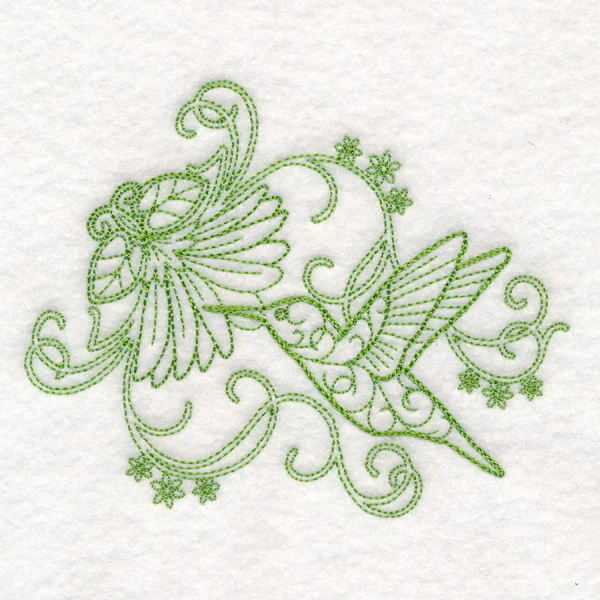 Delicate Hummingbird Doodle (Vintage) - Image 4