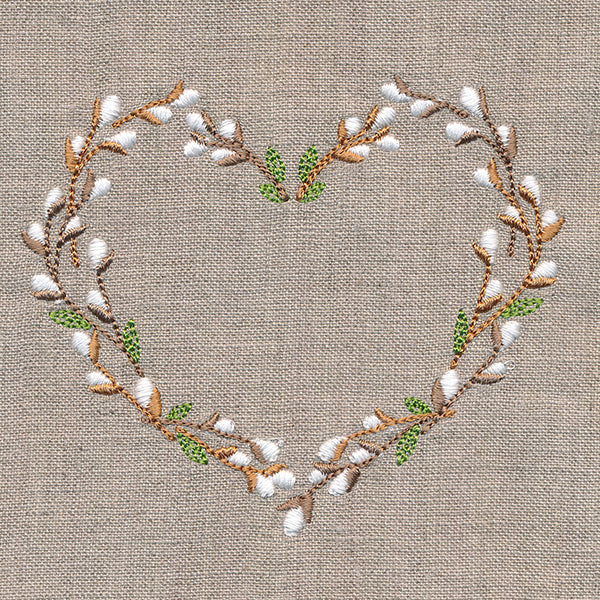 Delicate Pussy Willow Heart Wreath - Image 4