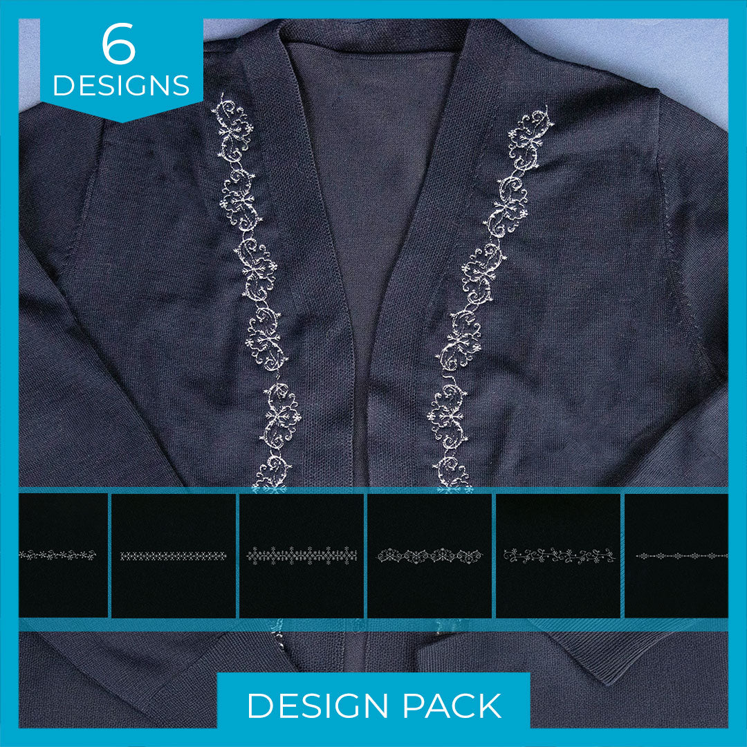 Delicate Snowflake Border Design Pack - Image 9