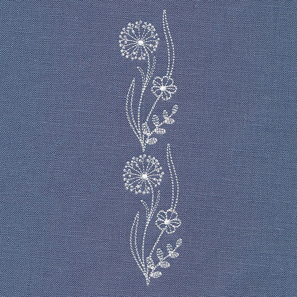 Delicate Vertical Wildflower Border (Whitework) - Image 4
