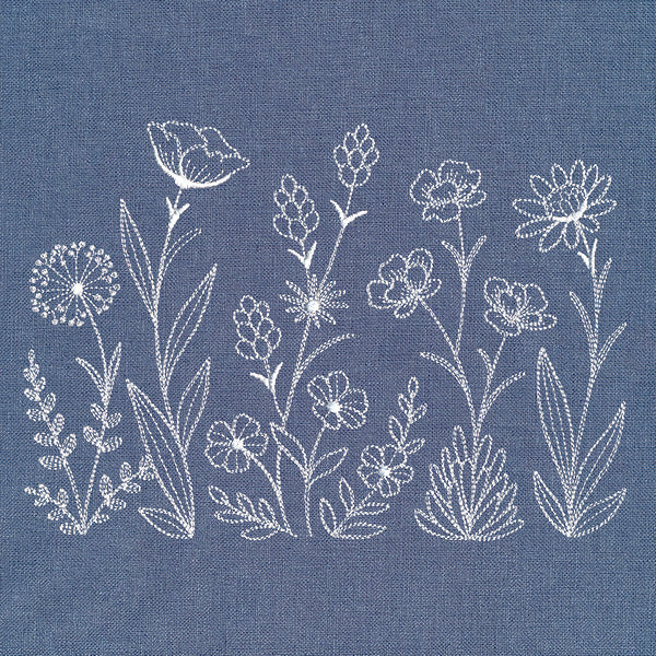 Delicate Wildflower Meadow Border (Whitework) - Image 32