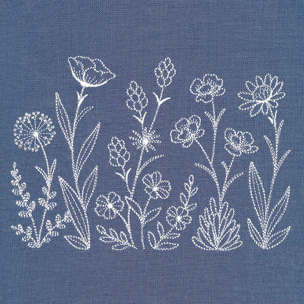 Delicate Wildflower Meadow Border (Whitework) - Image 40