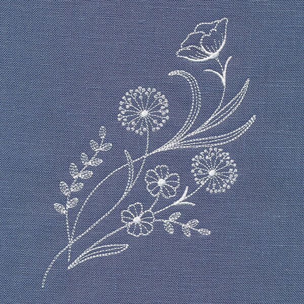 Delicate Wildflower Spray (Whitework) - Image 43