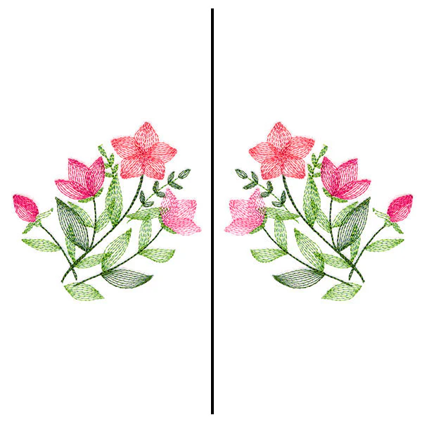 Delicate Wildflowers Mask Motif - Image 5
