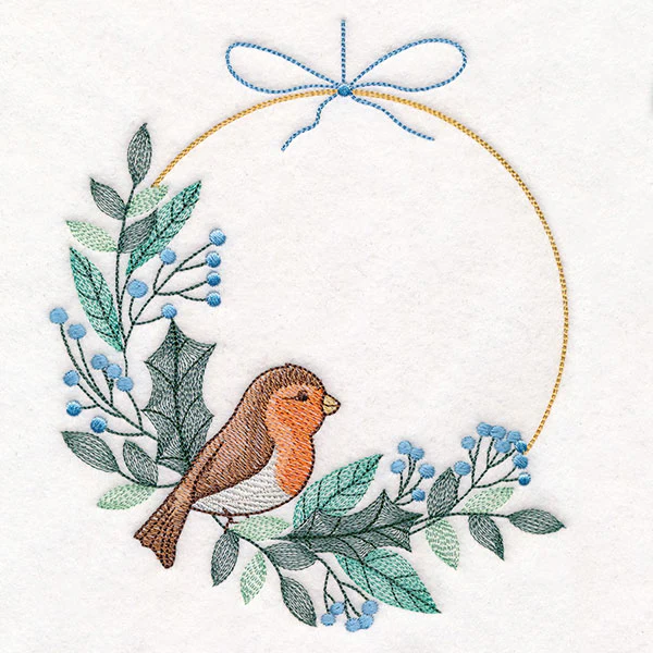 Delicate Winter Robin Wreath - Image 2