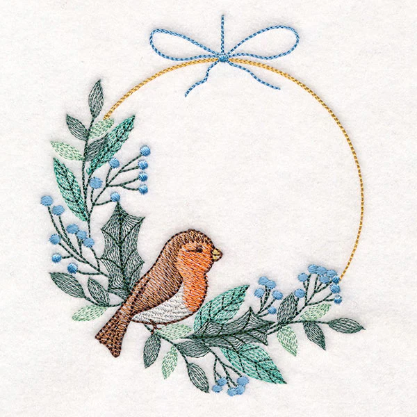 Delicate Winter Robin Wreath - Image 3