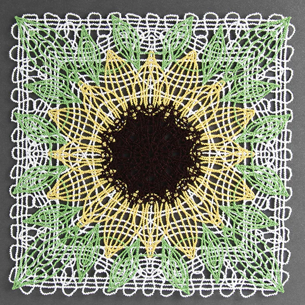 Delightful Sunflower Granny Square (Battenburg Lace) - Image 3
