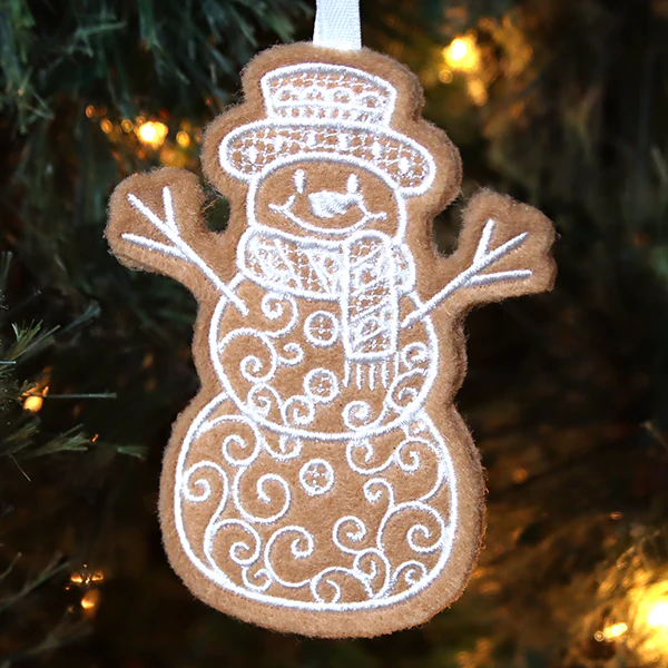 Deluxe Gingerbread Cookie - Snowman (In-the-Hoop) - Image 3