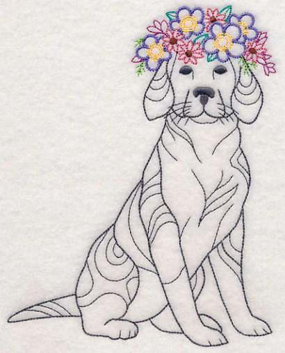 Dog with Floral Crown (Vintage) - Image 2
