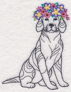 Dog with Floral Crown (Vintage) - Image 5