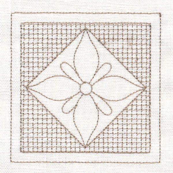 Dogwood Square (Trapunto)