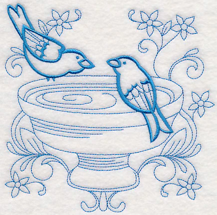 Doodle Birds and Birdbath - Image 5