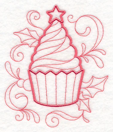 Doodle Christmas Cupcake - Image 2