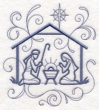 Doodle Holy Family in Stable - Image 3