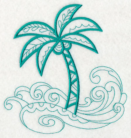 Doodle Palm Tree and Waves - Image 5