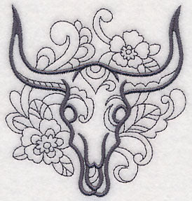 Doodle Steer Skull - Image 3