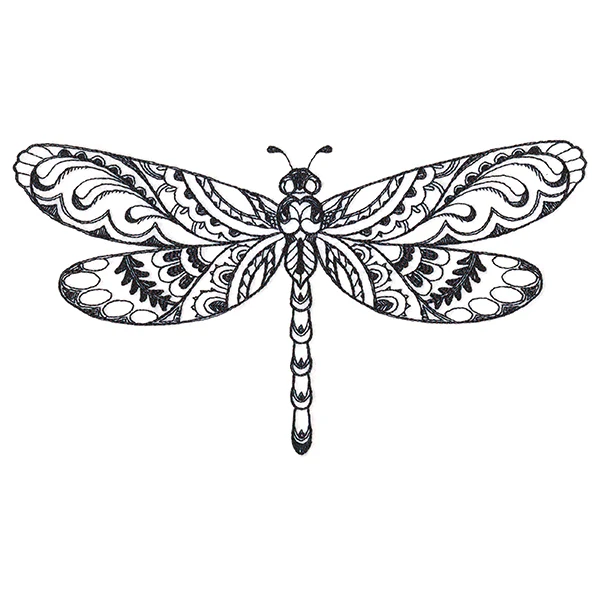 Doodle Treasure - Dragonfly (Blackwork) - Image 2
