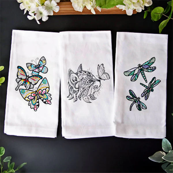Doodle Treasure - Kitten and Butterfly (Blackwork) - Image 2