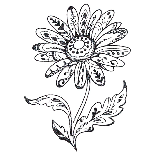 Doodle Treasures - Daisy (Blackwork) - Image 4