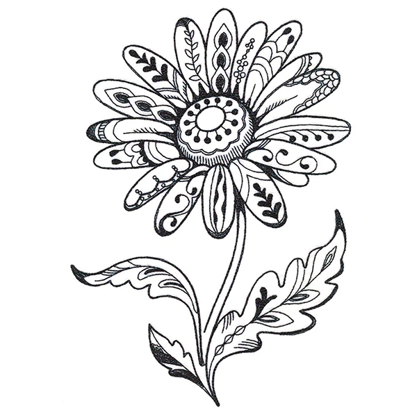 Doodle Treasures - Daisy (Blackwork) - Image 5