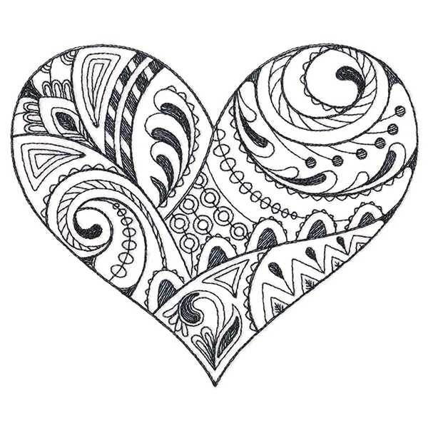 Doodle Treasures - Heart (Blackwork) - Image 3