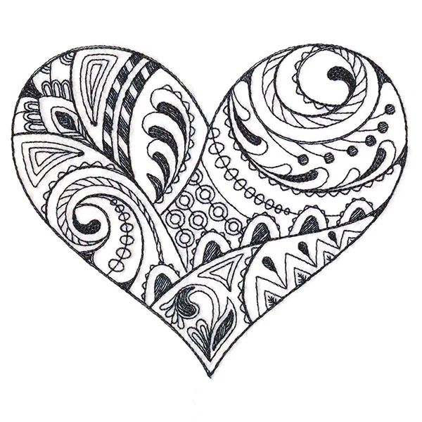 Doodle Treasures - Heart (Blackwork) - Image 4