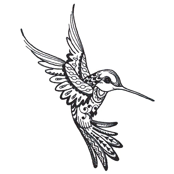 Doodle Treasures - Hummingbird (Blackwork) - Image 5