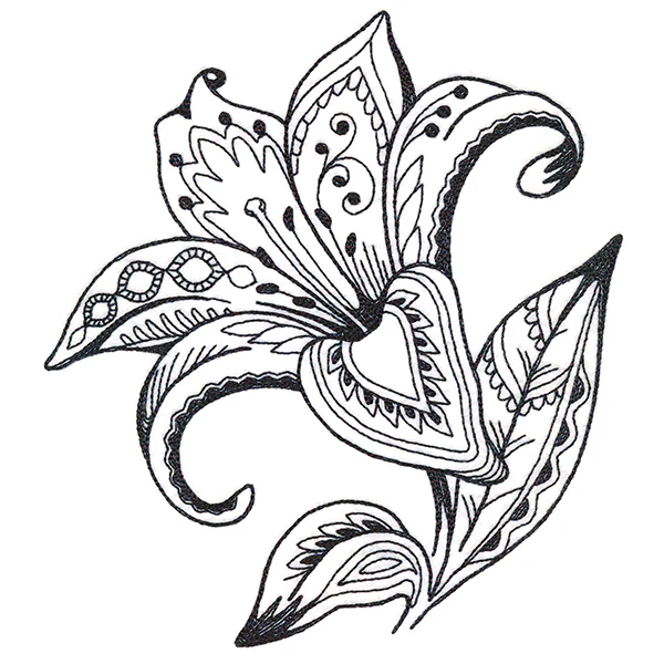 Doodle Treasures - Lily (Blackwork) - Image 5