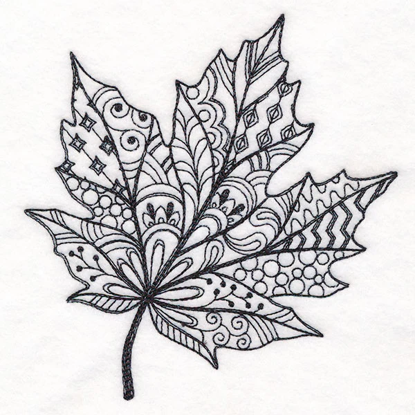 Doodle Treasures - Maple Leaf (Blackwork) - Image 4
