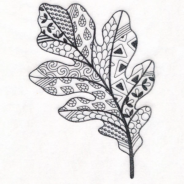 Doodle Treasures - Oak Leaf (Blackwork) - Image 3