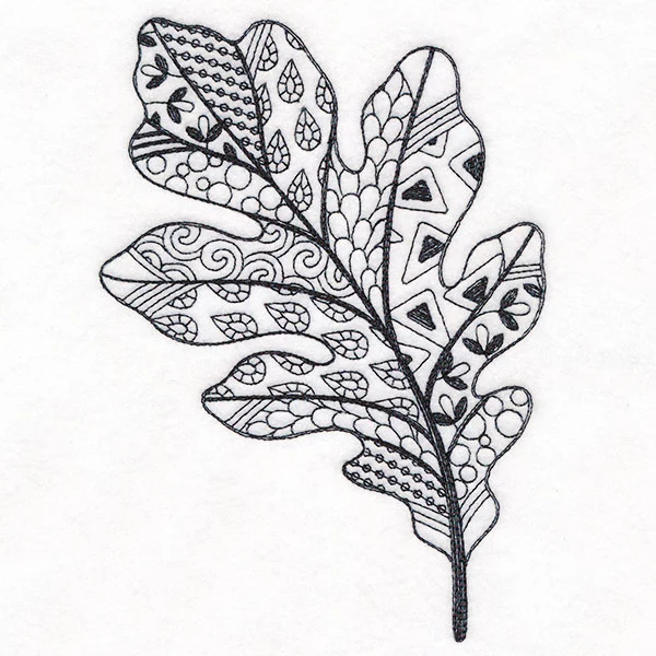 Doodle Treasures - Oak Leaf (Blackwork) - Image 5