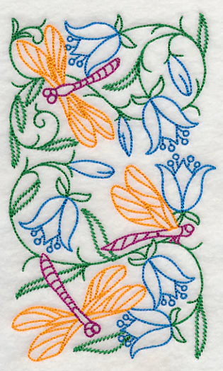 Dragonflies in Flowers 1 (Vintage) - Image 4