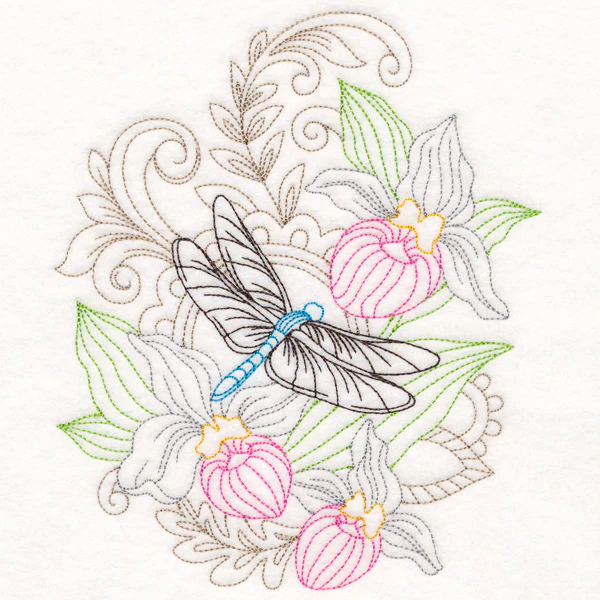 Dragonfly & Orchid (Vintage) - Image 3