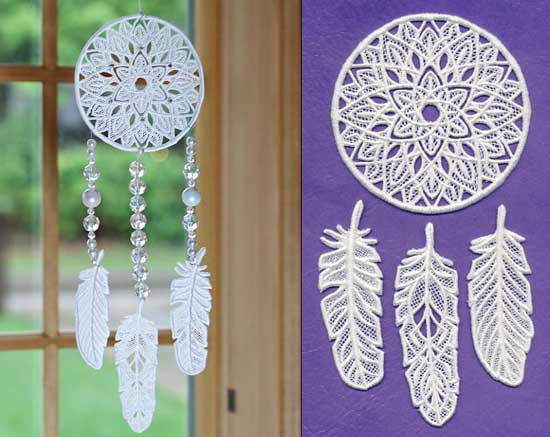 Dream Catcher and Feathers (Lace) - Image 2