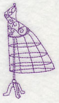 Dress Form 1 (Redwork) - Image 2