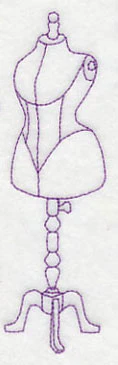 Dress Form 3 (Redwork)