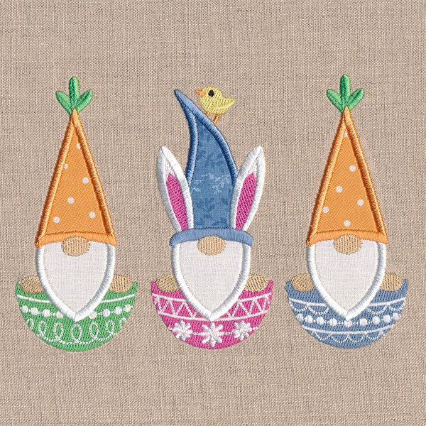 Easter Charms Gnome Trio (Applique) - Image 3