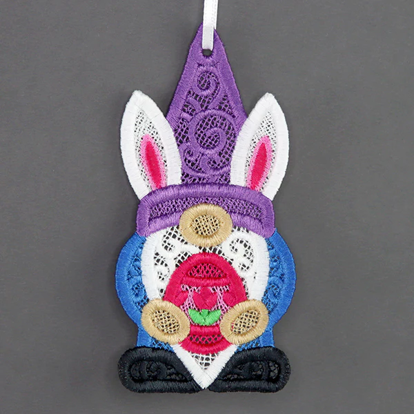 Easter Egg Hunt Gnome Ornament (Lace) - Image 5