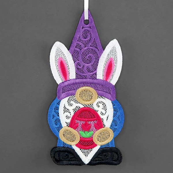 Easter Egg Hunt Gnome Ornament (Lace) - Image 7