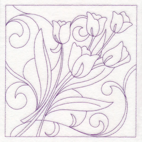 Easter Quilting - Tulips (Double Run)