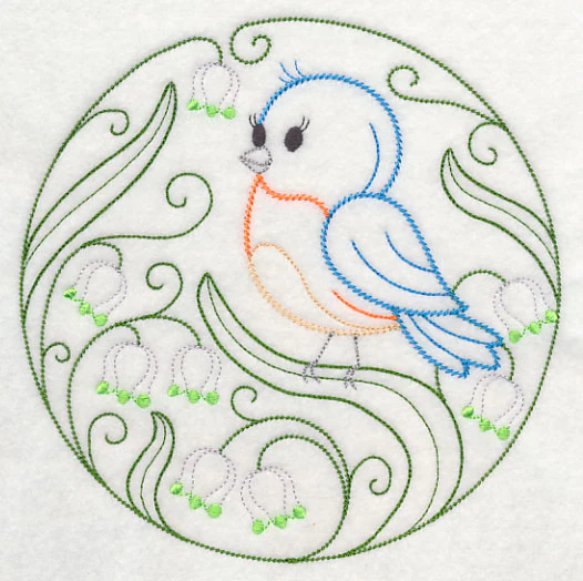 Eastern Bluebird and Spring Snowflakes (Vintage) - Image 2