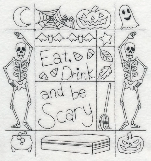 Eat, Drink and Be Scary Shadow Box (Blackwork) - Image 4