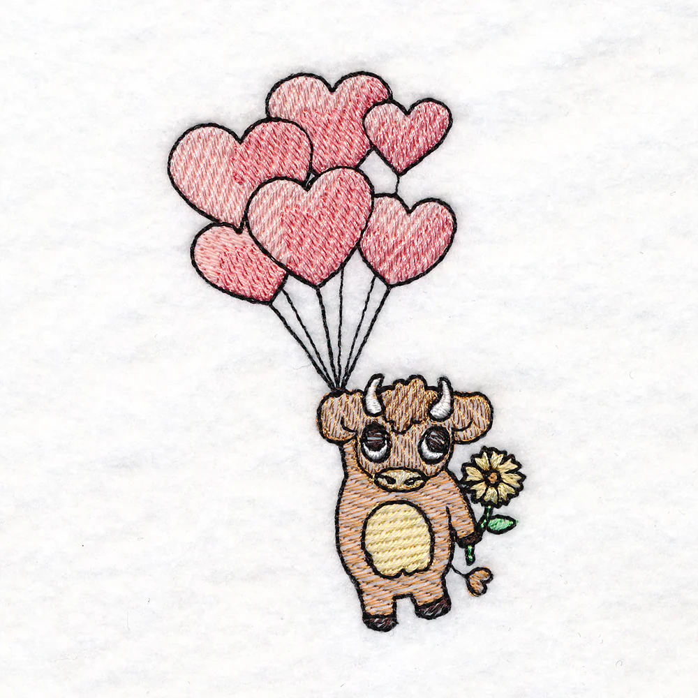 Heart Balloon Highland Cow - Image 4