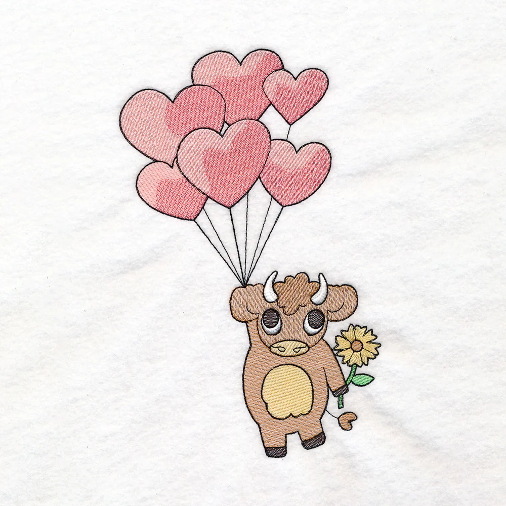 Heart Balloon Highland Cow - Image 5