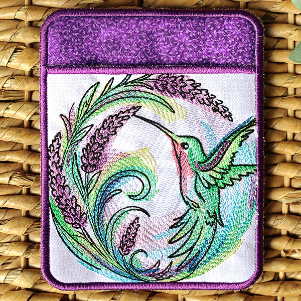 Lavender Hummingbird Potholder (In-the-Hoop) - Image 3