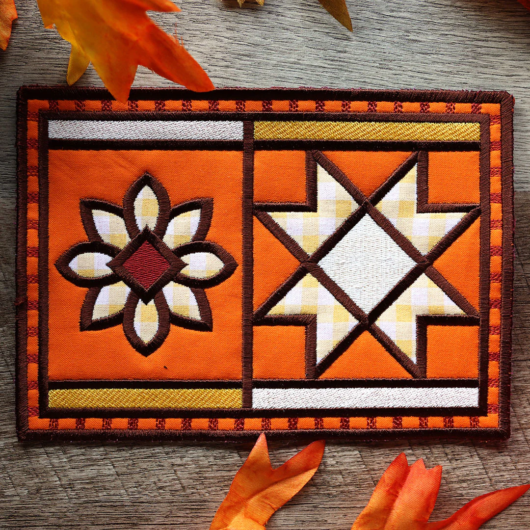 Autumn Quilt Block Mug Rug (In-the-Hoop) - Image 5